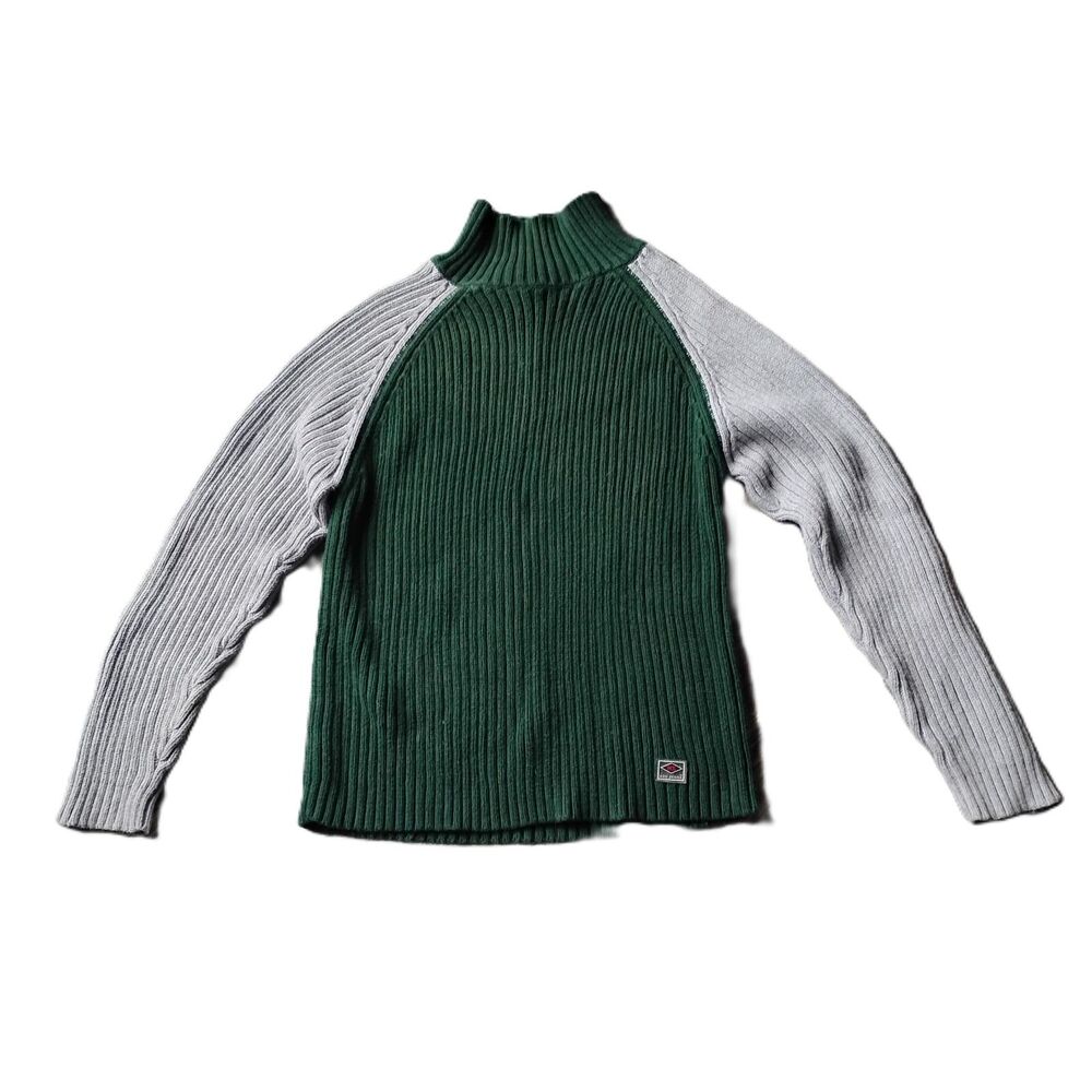 Red Zebra Boys Size Medium 10-12 Green & Gray Sweater